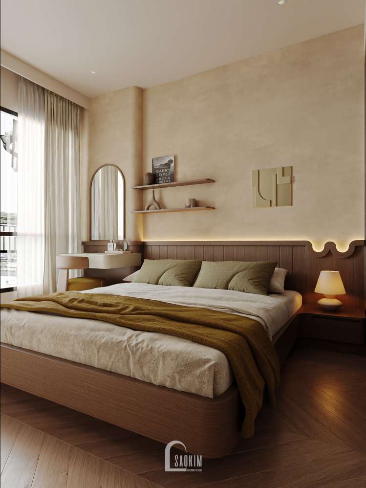 Thiết kế nội thất phòng ngủ master Lumière Evergreen kết hợp vẻ đẹp hiện đại và nét hoài niệm